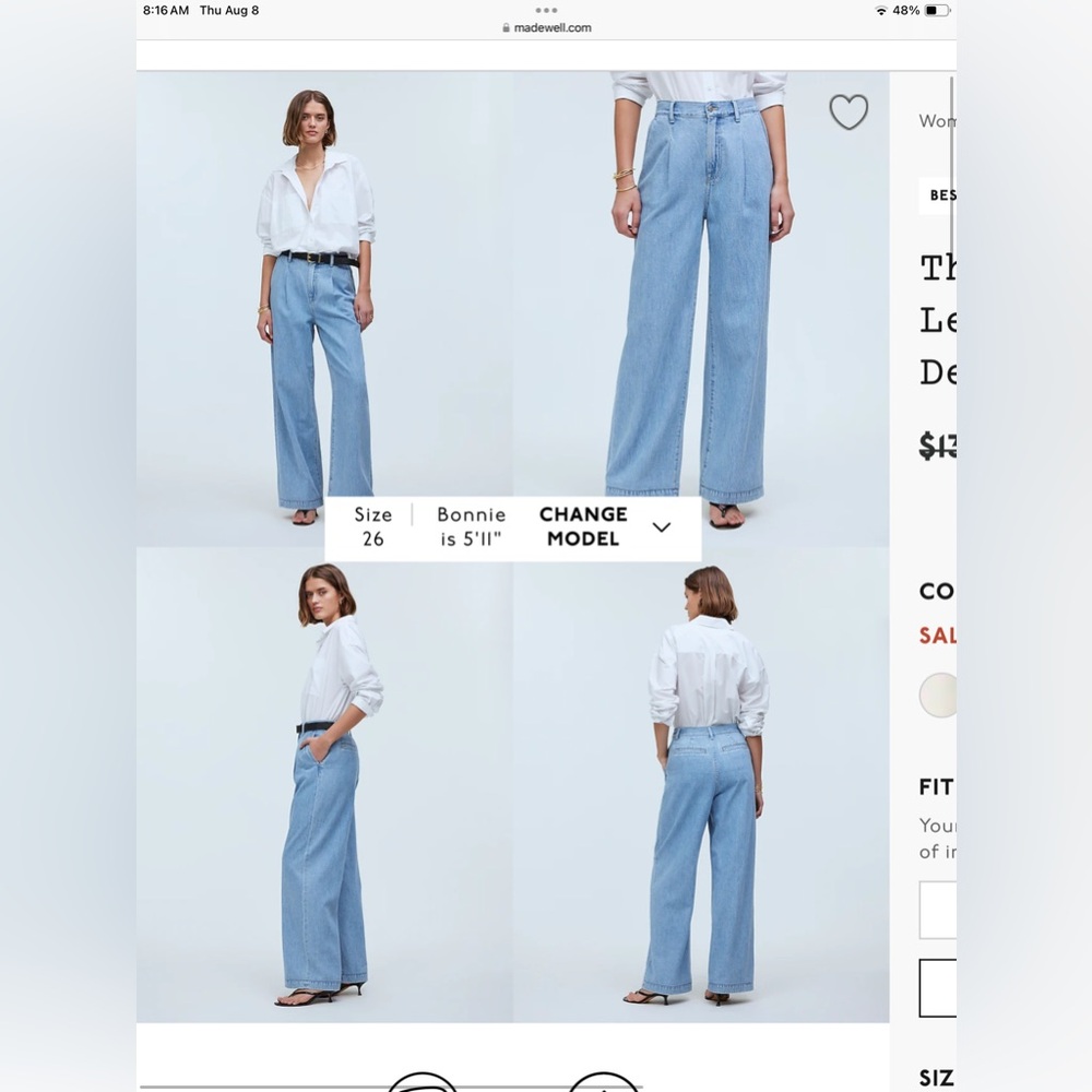 Madewell Harlow wide leg Jean